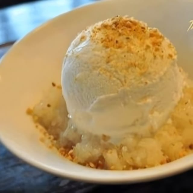Coconut Ice Cream with Sweet Sticky Rice.